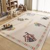 Tapete de Desenho Animado para Sala de Estar, Tapete Infantil de Veludo Cristal para Quarto, Tapete de Chão Doméstico Absorvente de Água Antiderrapante para Sofá, Tapete para Cadeira para Rastejar