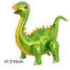Balão de Filme de Alumínio Decorativo Temático de Festa de Dinossauro 3D Transfronteiriço Tiranossauro Raptors Dragão de Pescoço Longo Balão de Filme de Alumínio