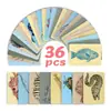 Compra Direta Transfronteiriça de 36 Cartões de Vida Marinha Estilo Pintura a Óleo Espessa, Cartões de Decoração para Diário de Peixes Tropicais, Cartões de Coleção para Educação Científica