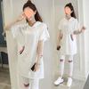 Verano 2025 nuevo traje deportivo de dos piezas con camiseta de manga para mujer talla grande, hermana gorda