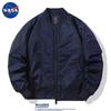 Chamarra de Piloto Marca Nasa para Hombre, Versátil Casual Engrosada Cálida Holgada Estilo Béisbol con Forro de Algodón