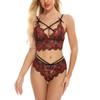 Europa y Estados Unidos Amazon/ebay comercio exterior ropa interior sexy encaje contraste de color costura tentación sexy conjunto de dos piezas de moda