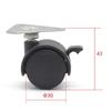 Suministro de fábrica rueda universal para calentador con freno rueda universal carrito rueda móvil silenciosa placa de hierro triangular castor