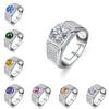 Anillo de hombre grande de alta gama anillo de plata de ley 925 circonita de color anillo de diamante de 1 quilate directo de fábrica anillo dominante anillo