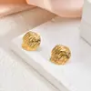 Brincos Geométricos Irregulares de Novo Produto Transfronteiriços, Aço Titânio Aço Inoxidável Banhado a Ouro 18K, Brincos Vintage, Joias Exclusivas de Alta Qualidade