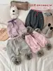 [En Stock] Pantalones de Chándal de Invierno Extra Gruesos para Niñas de 800g, Elegantes Pantalones Casuales Cálidos para Niños con Forro Polar