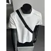 Camiseta de manga corta de patchwork deconstruido blanca y gris para hombre, top deportivo casual estilo americano de verano