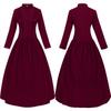 Amazon Deseo Nuevo Vestido Medieval de Halloween para Mujer Cuello Lite Dobladillo de Regla Grande Vestido Largo Retro