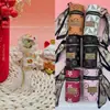 Pingente de Girassol em Ouro Puro 999 com Padrão Floral, Série Bolsa Balde, Cordão, Item Quente para Transmissão ao Vivo no Tiktok