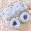 Diadema de terciopelo de coral con lazo transfronterizo Diadema para mujer Diadema ancha para lavarse la cara Diadema de felpa de color puro Accesorios simples para el cabello