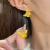 Novos Brincos de Borboleta Dourada Super Fada com Diamantes Temperamento Exquisito Personalidade de Alto Padrão Brincos Acessórios de Orelha de Luxo Leve Nicho