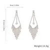 Pendientes de Borla Rombo de Circonita Incrustada de Diamantes Europeos y Americanos Aguja de Plata Pendientes de Lujo Ligero de Gama Alta Pendientes de Moda con Temperamento para Mujer Venta al por Mayor