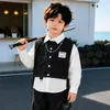 Roupa infantil masculina para primavera e outono conjunto de camisa falsa de duas peças conjunto de duas peças bonito de outono para bebê atacado de vestuário de comércio exterior