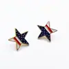 Día de la Independencia de Estados Unidos Insignia Patriótica de Estrella de Cinco Puntas Insignia Atmósfera Festiva Broche con Patrón de Bandera Estadounidense Pin de Solapa Joyería