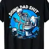 [Tamanho Europeu Transfronteiriço] Camiseta Engraçada com Estampa de Caveira "O Emprego do Papai" - Top Leve de Manga Curta, Azul