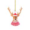 Navidad pequeña ardilla erizo colgante árbol de Navidad decoración de coche manualidades acrílicas colgante