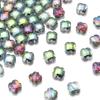 Lote de 30 cuentas sueltas de trébol de cuatro hojas con corte de color transparente, con agujero recto, para pulseras avanzadas de bricolaje, accesorios al por mayor