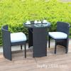 Juego de Tres Piezas de Mesa y Silla de Ratán para Exterior Balcón Jardín Creativo Sencillo Combinación de Mesa y Silla Casual de Ratán Ahorro de Espacio Interior
