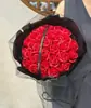Buquê de Flores Azuis Rosa Trituradas Acabadas Cavaleiro Negro Dá ao Namorado Presente de Dia dos Namorados Flor de Sabão Simulada Vida Eterna