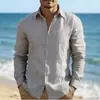 Camisa de manga comprida estilo casual americano preguiçoso, camisa lisa não amassa masculina de comércio exterior da Amazon, atacado em estoque