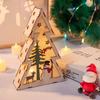 Reino del Cangrejo Superventas Transfronterizo Adornos Navideños de Madera Luces Triangulares Papá Noel Muñeco de Nieve Luces LED Madera