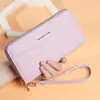 Billetera de Nuevo Estilo para Mujer Larga Europea y Americana Retro Bolso de Mano con Cremallera Única Gran Capacidad para Monedas y Teléfono Móvil Práctico con Correa de Muñeca