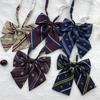 Corbata de rayas con corona de la marca H original, para amantes desaparecidos, misma pajarita JK, color vino tinto, verde oscuro, traje de estudiante, uniforme