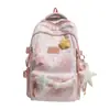 Nova mochila escolar para ensino fundamental e médio, mochila de cor creme com estampa de estrelas para meninas, bolsa escolar estudantil leve de grande capacidade