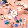 Artesanías de madera hexagonales de colores originales, venta directa de fábrica, grafiti hecho a mano, ecológicas, decorativas, en blanco, en stock.