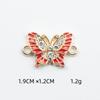 Jóias diy acessórios elegante diamante gota óleo cor borboleta pingente liga brincos artesanais colar pingente atacado