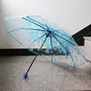 Paraguas Transparente con Diseño de Gato Blanco, Totalmente Automático, Estilo Anime, Manual, Lindo, Alto Valor Estético, Plegable, para Influencers Femeninas, Niños, Dibujos Animados, Estudiantes