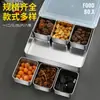 Caja de Condimentos Comercial Multicompartimento, Recipiente de Acero Inoxidable Espesado para Condimentos de Cocina, Caja de Ingredientes en Polvo para Venta Ambulante