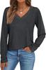 Amazon 2026 Comércio Exterior Europeu e Americano Transfronteiriço Moda Feminina Mais Vendida Camisa Casual Fashion de Manga Longa com Renda e Decote V Outono e Inverno