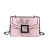 Bolsa feminina com padrão de pele de cobra vintage 2025 nova tendência transfronteiriça moda versátil corrente transversal bolsa de ombro pequena quadrada para o dia a dia