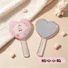 Espejo de maquillaje de mano con forma de corazón inspirado en la dopamina, diseño lindo de dibujos animados, transparente y portátil, perfecto para retoques rápidos sobre la marcha, un miniespejo para niñas