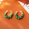 Diseño Creativo Elegantes Pendientes de Perlas Moda Retro Francesa Estilo de Gama Alta Pendientes de Botón con Temperamento Pendientes Chapados en Cobre con Oro Real para Mujeres