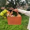 Cesta de Vegetais Tecida à Mão de Celebridade da Internet Cesta Doméstica de Mão Cesta de Frutas de Cozinha Cesta de Colheita Cesta para Comprar Vegetais Cesta de Banho