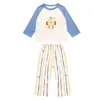 Pijama Infantil para Meninos, Algodão Primavera e Outono 2026 Novo Estilo, Desenho Egg Boy Manga Longa Calça Longa Conjunto para Dormir em Casa