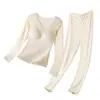 Traje Térmico Puro Deseo con Almohadilla en el Pecho, Calefacción y Terciopelo, Bloqueo de Temperatura y Almacenamiento de Calor Ropa de Otoño y Pantalones de Otoño, Ajustado y Cuadros Base 8667 #