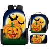Mochila de Halloween Mais Vendida da Amazon, Conjunto de Três Peças Fantasma Abóbora, Mochila Escolar para Estudantes do Ensino Fundamental e Médio, Mochila Infantil, Bolsa de Ombro