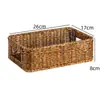 Cestas de Almacenamiento Tejidas al por Mayor para Uso Doméstico, Cestas Organizadoras para Gabinetes y Mesas de Centro, Cajas de Almacenamiento para Ropa y Snacks, Cestas de Mimbre Sintético, Estilo Europeo