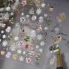 Pegatinas para Uñas en Relieve Tomoni Lindos Muñecos de Nieve 3D Brillantes Osos Navideños Materiales para Agenda
