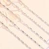 Collar de Plata Pura S999 Cadena de Plata para Mujer Plata de Ley Sin Colgante Lingote Chapado Cadena para Clavícula Semilla de Melón Cadena Pura de Plata