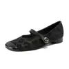 Zapatos de mujer con estampado de leopardo estilo francés, nuevos zapatos Mary Jane vintage para otoño de 2026 con correa de una hebilla y tacón bajo de piel suave
