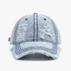 Gorra de Béisbol de Mezclilla Rasgada Estilo Americano para Hombres y Mujeres, Estilo Urbano, Versátil, Circunferencia de Cabeza Grande, Protección Solar, Gorra para Salidas Casuales