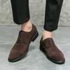 Sapatos de couro de três juntas primavera e outono negócios formais sem cadarço tendência moda cano baixo distribuição unitária sapatos de camada única casuais sapatos masculinos