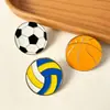 Broches Pequeños de la Serie Deportiva de Baloncesto, Fútbol, Bádminton, Insignias Metálicas Lindas Estilo Japonés, Decoraciones para Mochilas con Pin