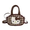 Bolso de Almohada de Gato a Cuadros Otoño/Invierno Nuevo 2026 Lujo Ligero Nicho Versátil para Viajes Diarios Bolso de Mano Cruzado Infantil para Mujer