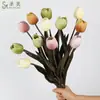 Tulipanes Artificiales de Gama Alta Flores Falsas Tulipanes de Huevo de Tallo Largo de Otoño Mesa de Comedor Decoración de Boda Adornos de Ramo Venta al por Mayor para Exportación