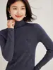 Suéter de Cuello Alto Base para Mujer 2025 Nuevo Otoño e Invierno Manga Larga Ajustado Top de Punto de Cachemir